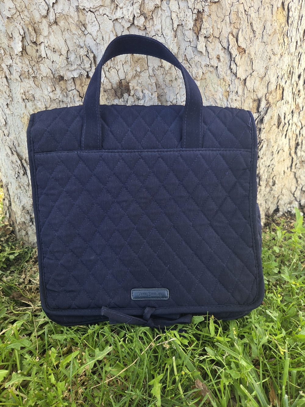 Vera Bradley Quilted Navy Cosmetic Case
